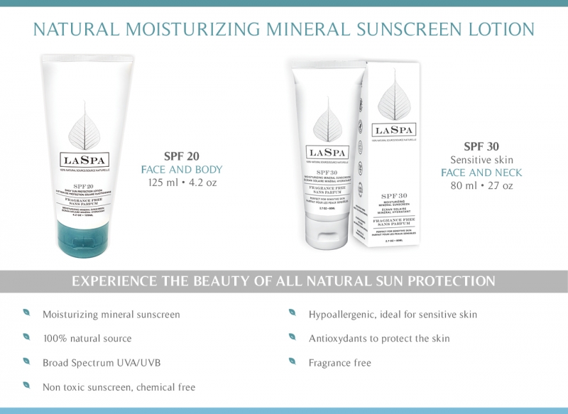 LaSpa, natural moisturizing mineral sunscreen Lotion 